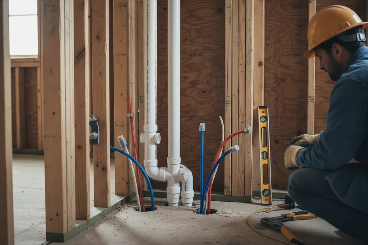 Drain and supply rough-in during Garbage Disposal Repair in Russiaville